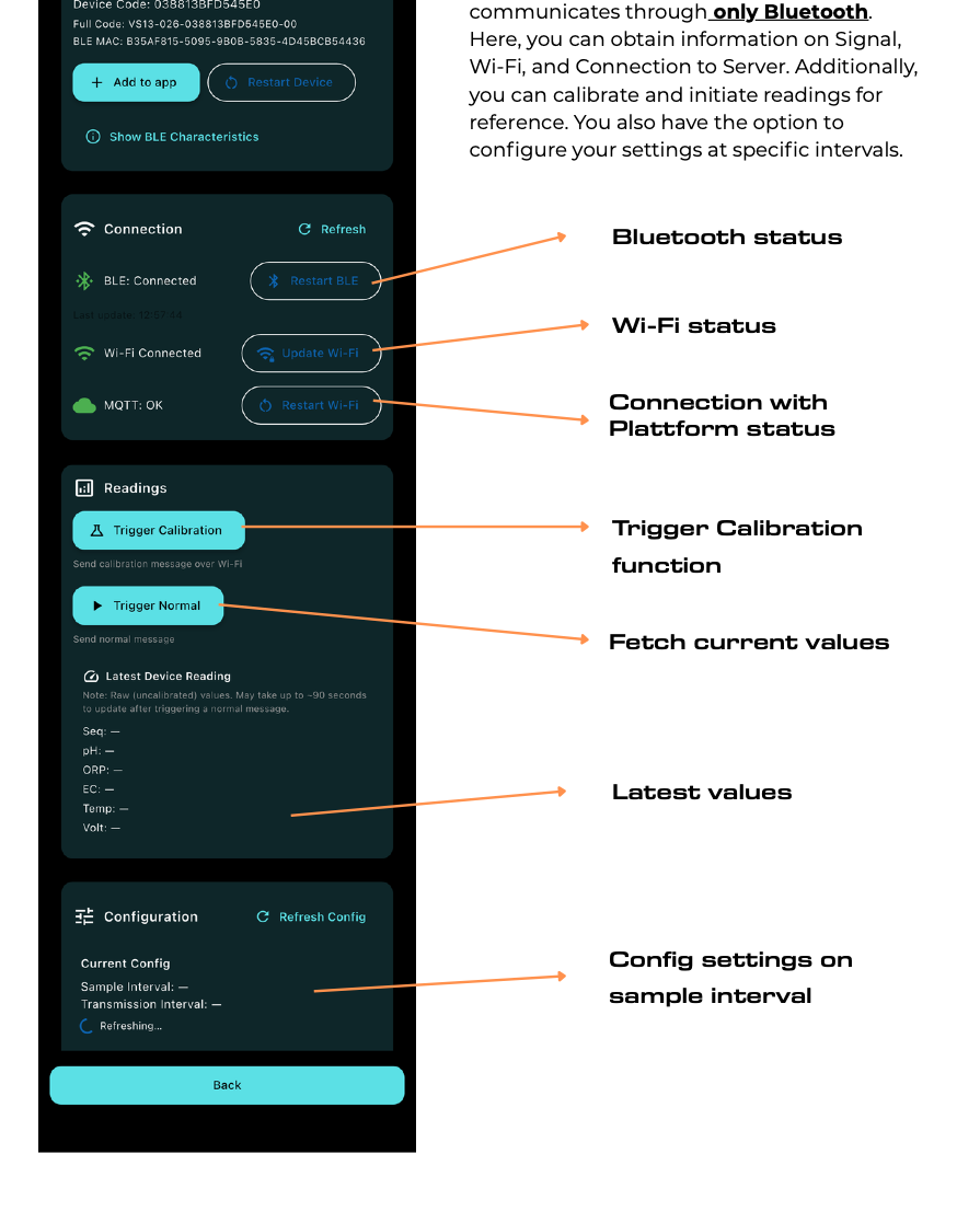 Advanced settings screen — labelled overview